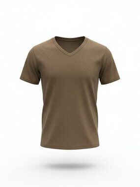 American Apparel CVC Jersey V Neck T Shirt Heather Army Size Small G2006